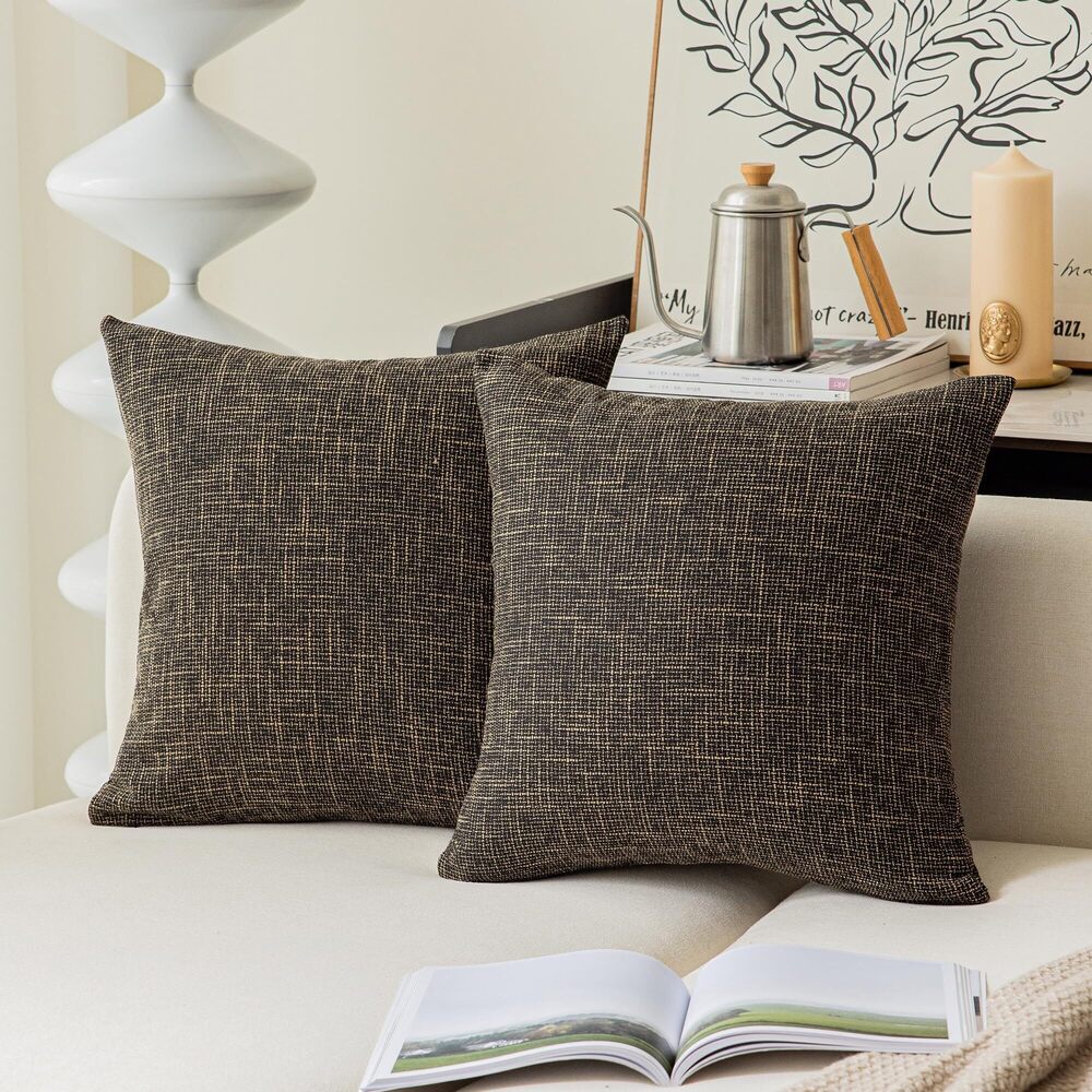 4647 Kevin Textile Soft Solid Lined Linen Pillow Cover Durable Pillowcase